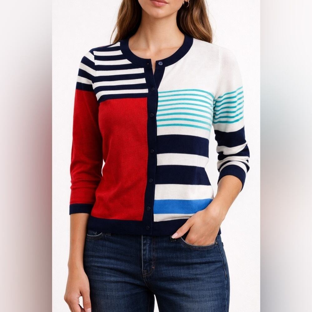 Kate Spade Ollie Sweater Striped Button Up Cardigan - Size XS